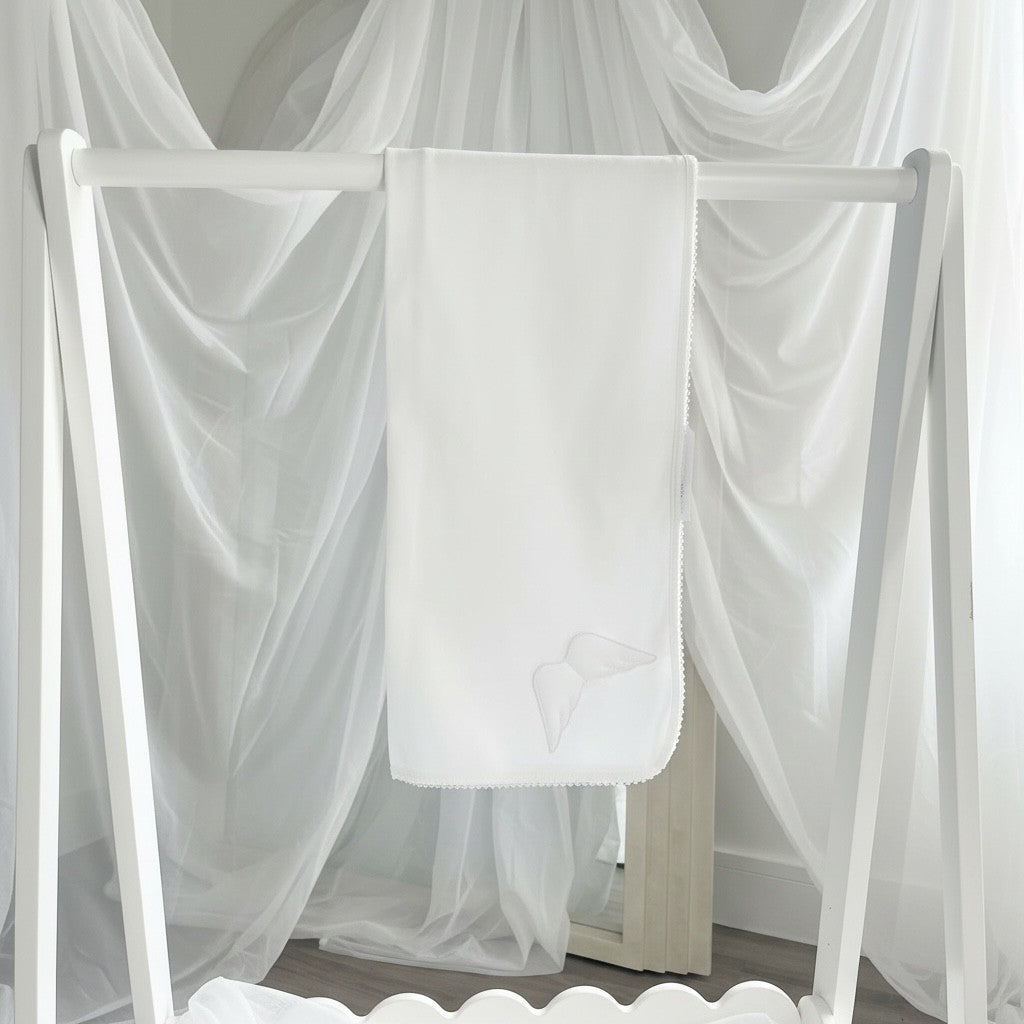 Baby Gi Angel Wing Cotton Muslin Blanket - White