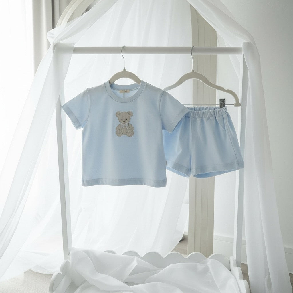 Baby Gi Baby Blue Teddy Shorts Set