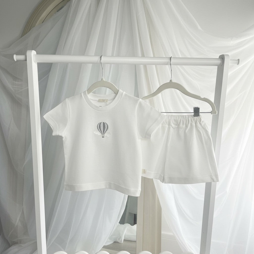 Baby Gi Ivory Hot Air Balloon Shorts Set