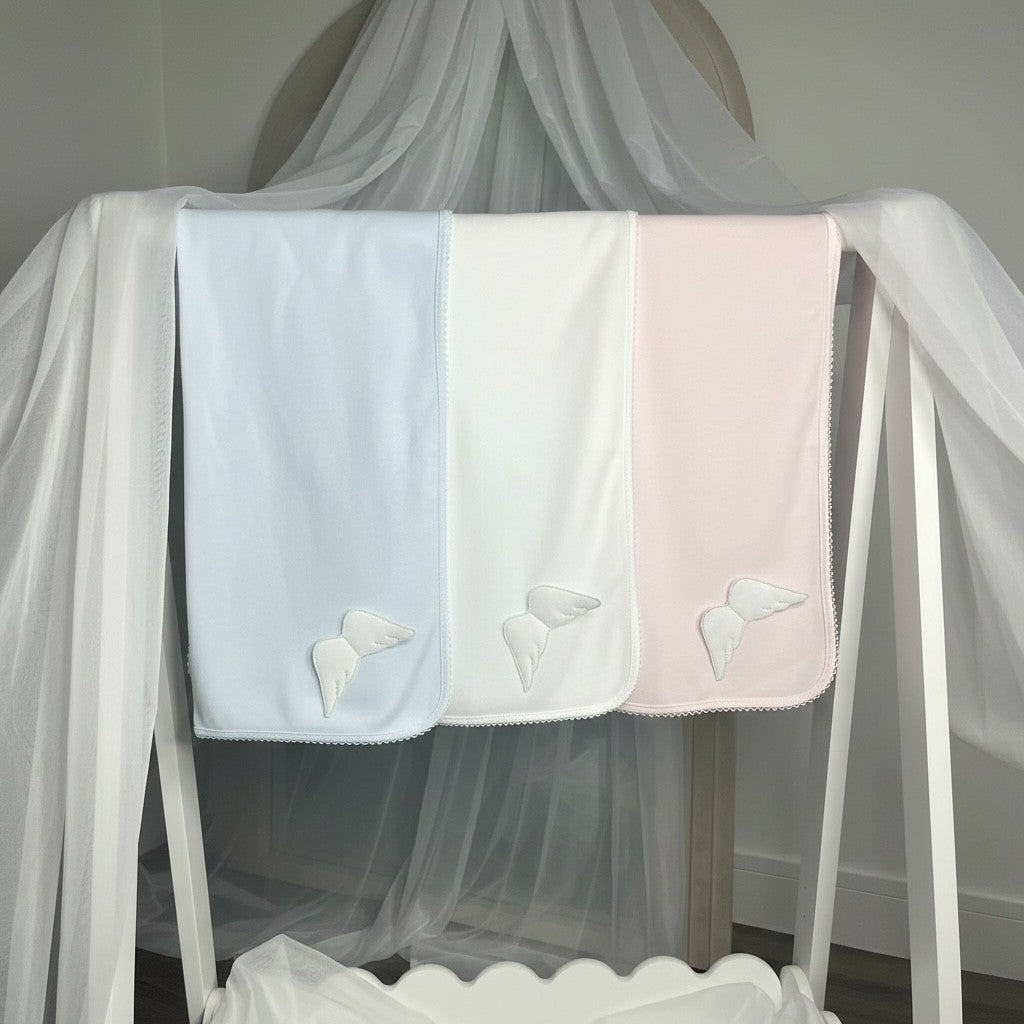 Baby Gi Angel Wing Cotton Muslin Blanket - White