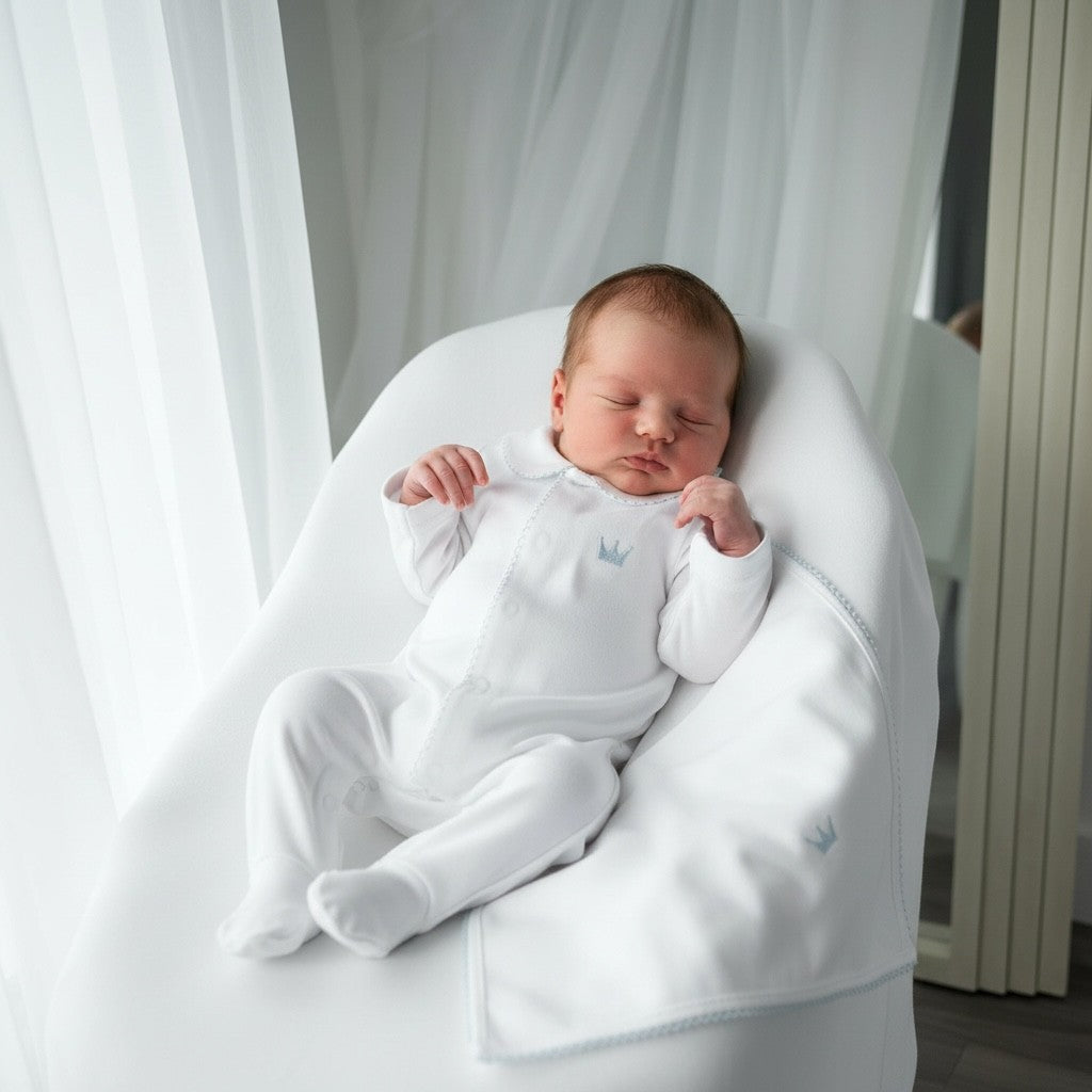 Baby Gi Royal Gift Set - White with Blue Detailing