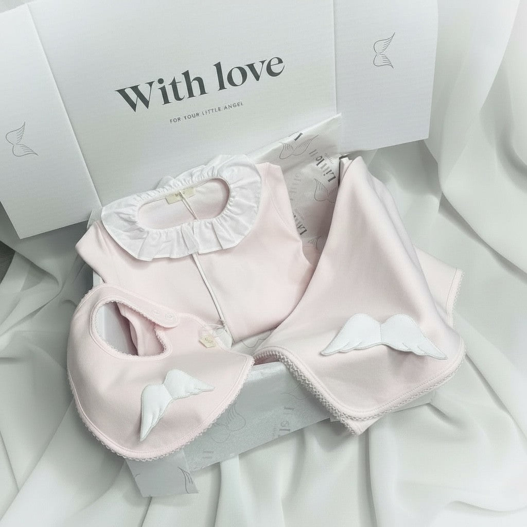 Baby Gi Angel Wing Cotton Muslin Blanket - Baby Pink