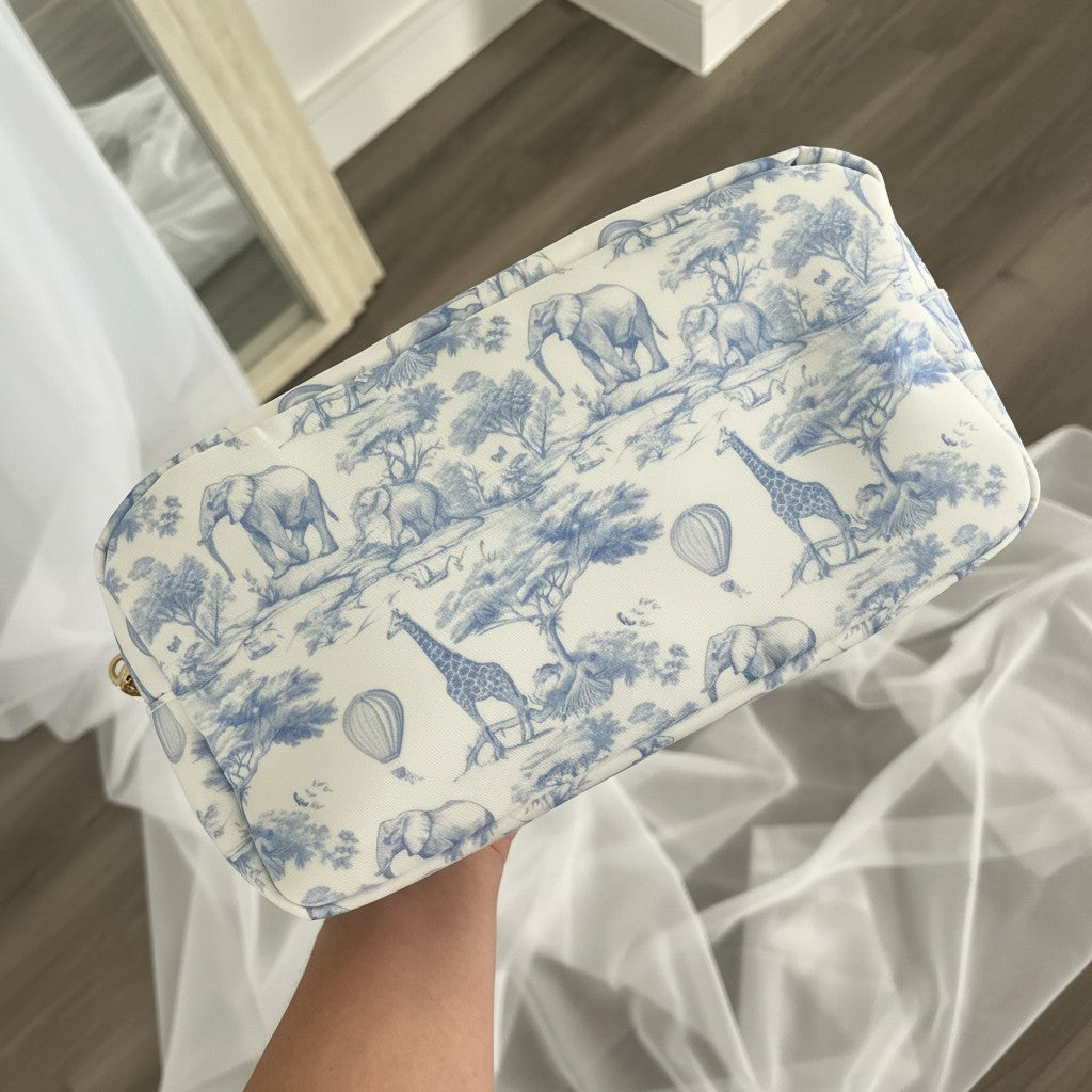 Personalised Blue Safari Toile Pouch