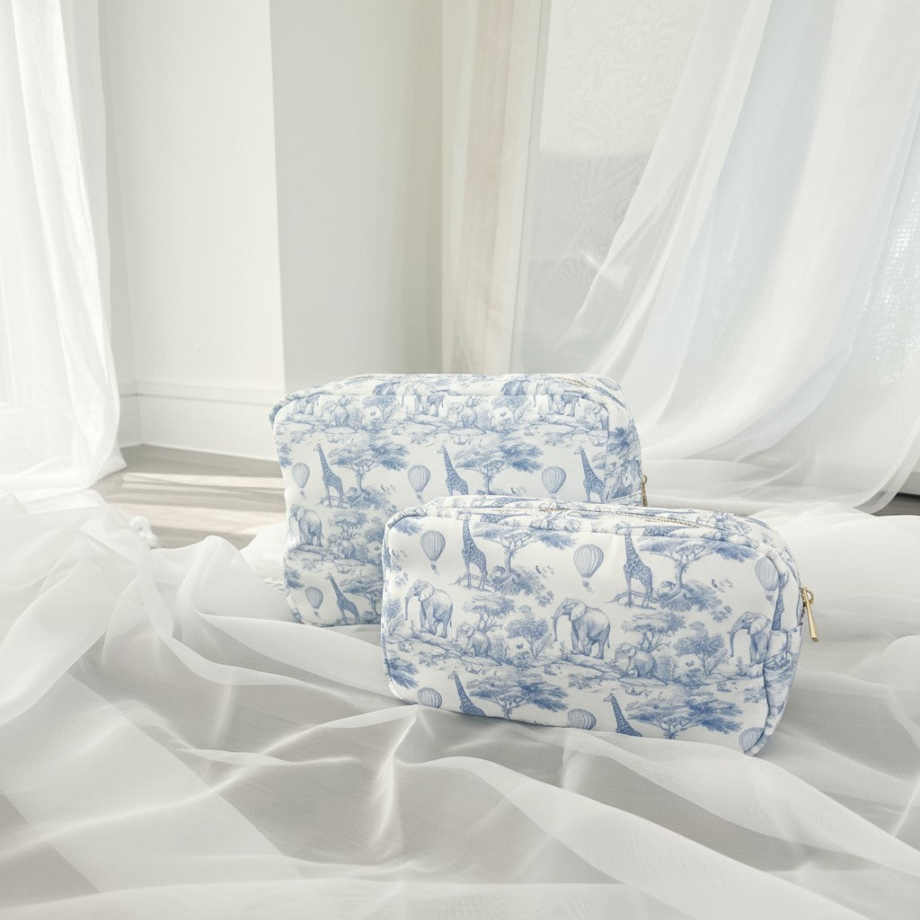 Personalised Blue Safari Toile Pouch