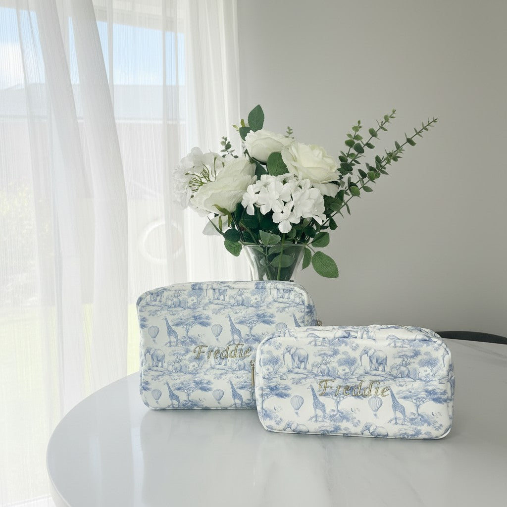 Personalised Pink Safari Toile Pouch