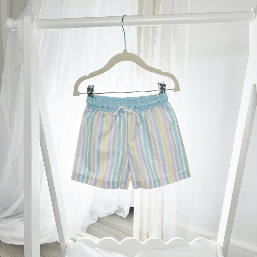 Meia Pata Boys Baby Blue & Pastel Stripe Swim Shorts