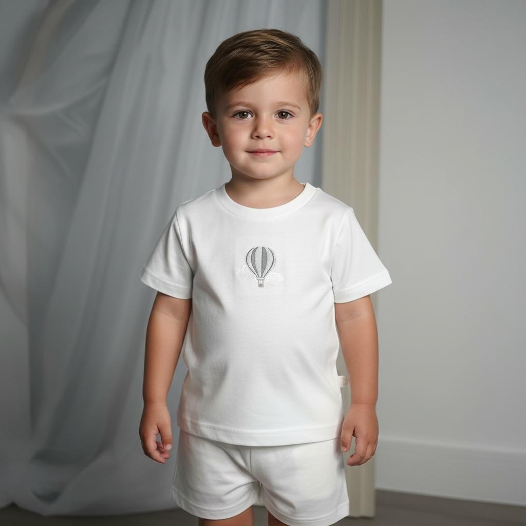 Baby Gi Ivory Hot Air Balloon Shorts Set