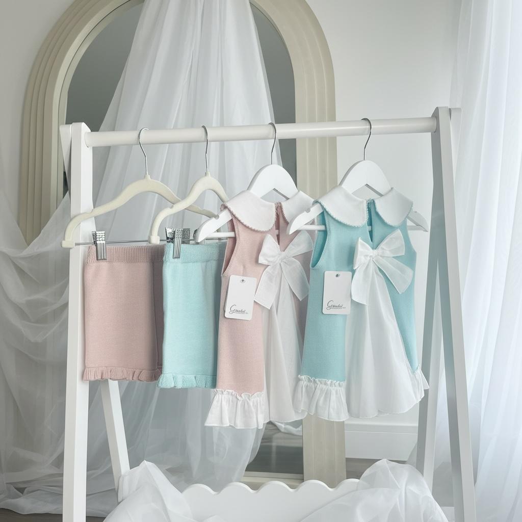 Artesania Granlei Dusky Pink & Cotton Bow Short Set