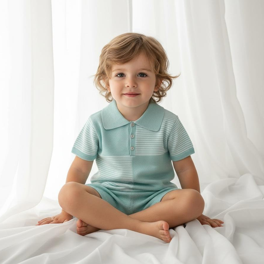 Artesania Granlei Polo Short Set - Mint Green