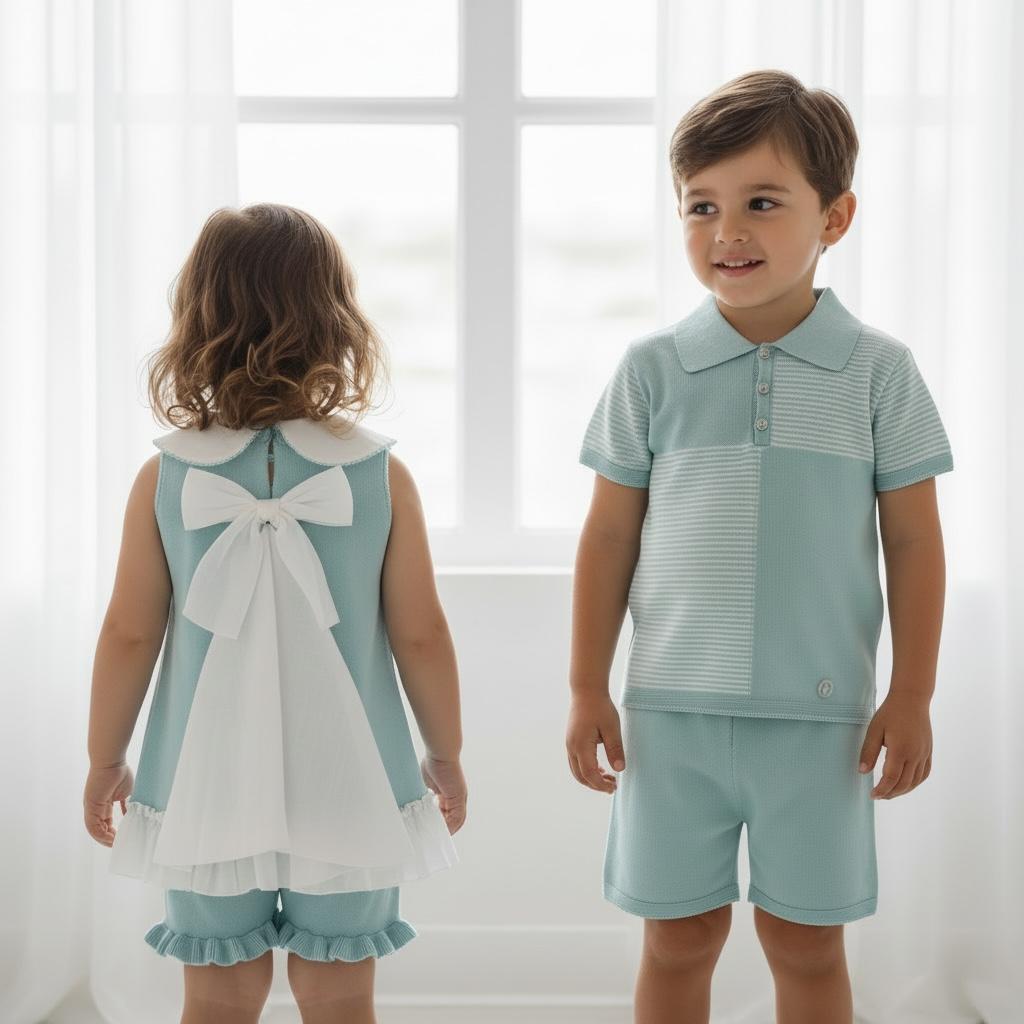 Artesania Granlei Mint Green & Cotton Bow Short Set
