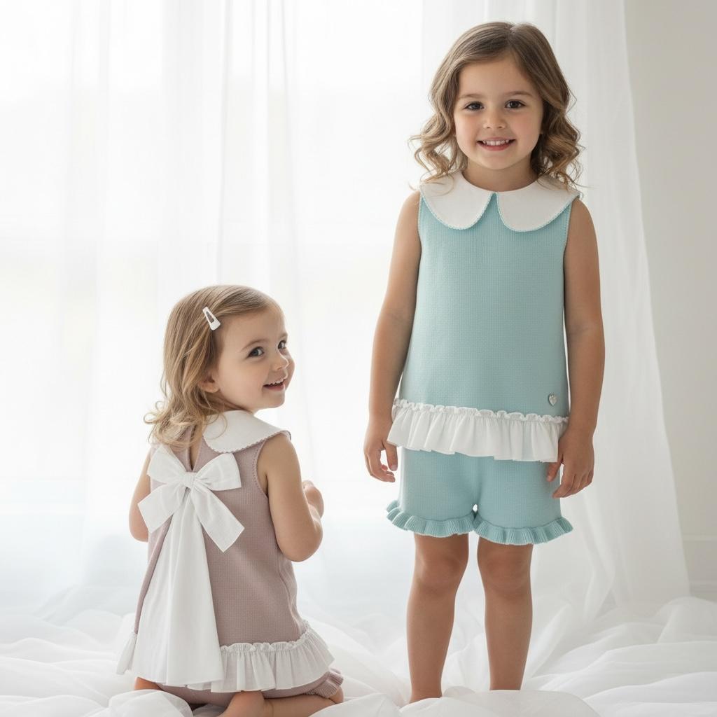 Artesania Granlei Dusky Pink & Cotton Bow Short Set