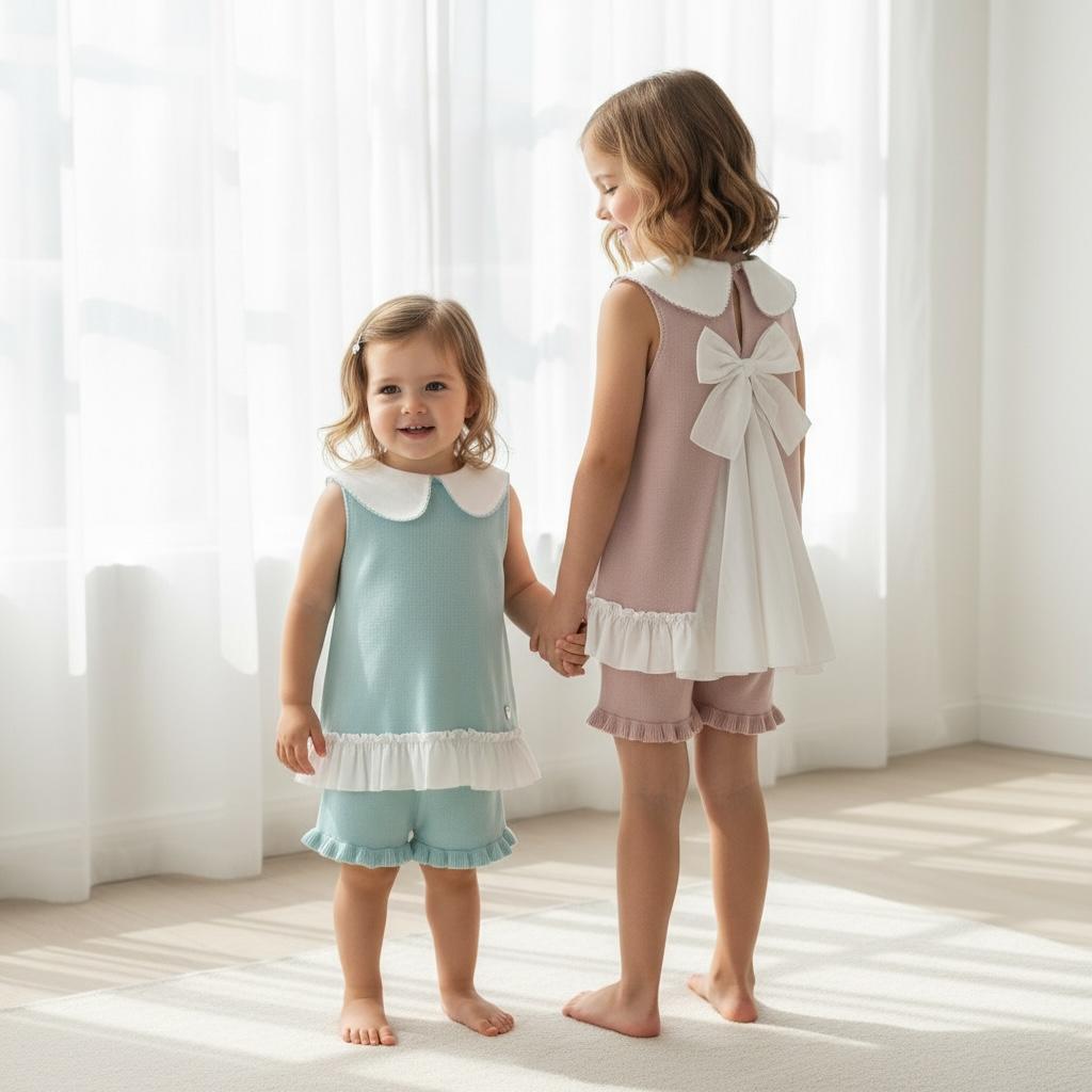 Artesania Granlei Mint Green & Cotton Bow Short Set