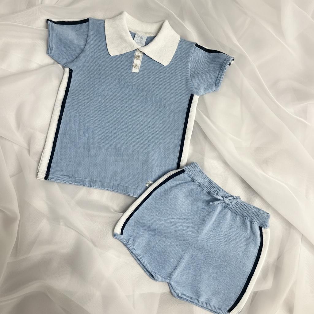 Artesania Granlei Baby Blue Polo Set
