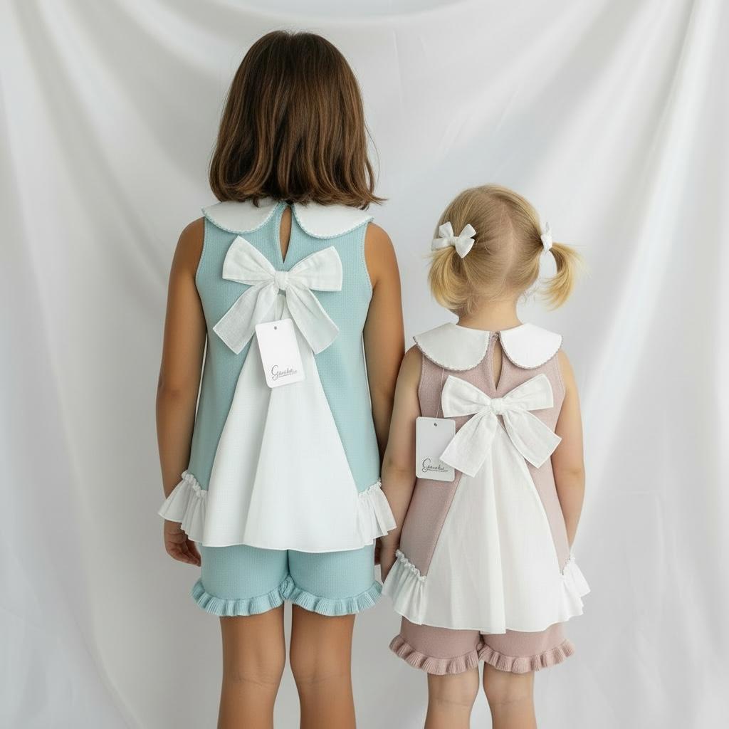 Artesania Granlei Mint Green & Cotton Bow Short Set