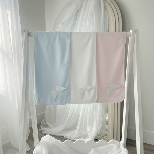 Baby Gi Angel Wing Cotton Muslin Blanket - Baby Pink