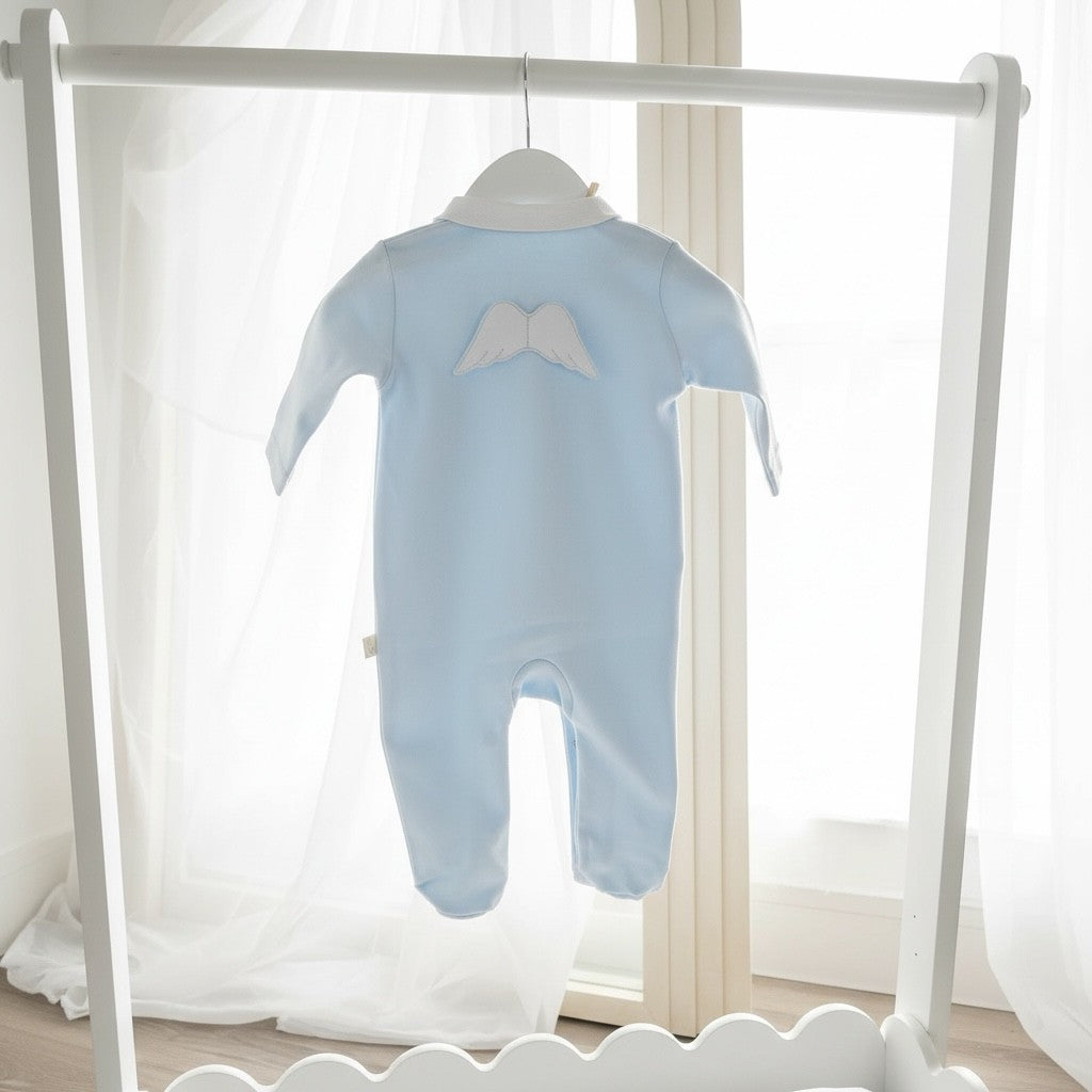 Baby Gi Angel Wings Sleepsuit - Baby Blue