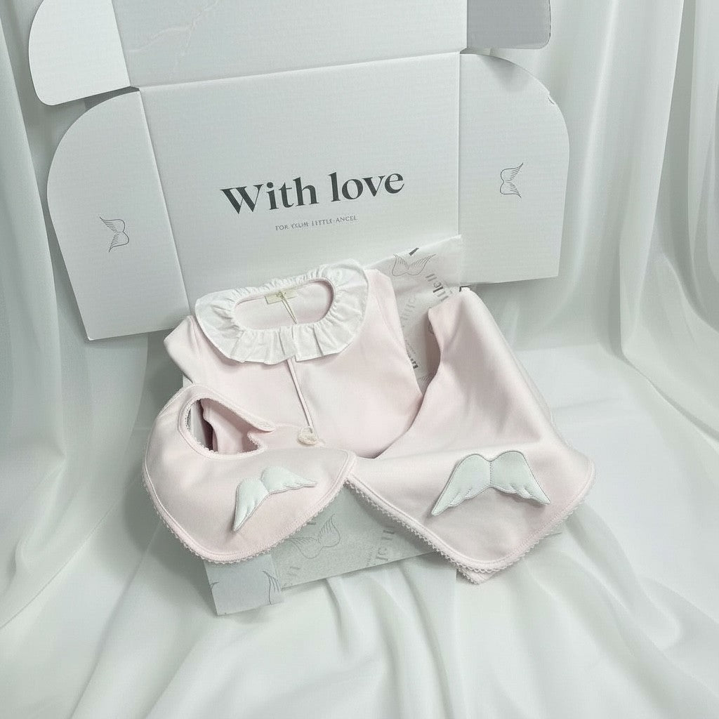 Baby Gi Angel Wing Cotton Muslin Blanket - Baby Pink
